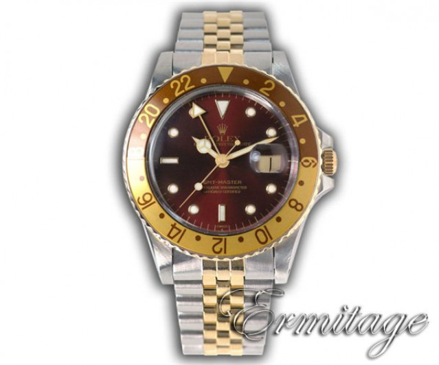 Rolex 16753 Yellow Gold & Steel on Oyster, Brown & Gold Ceramic, Root Beer Brown
